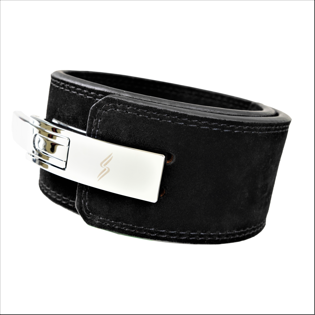 Black Small (im)Perfect Shapely Lever Weight Lifting Belt | No Logo on the Belt Leather