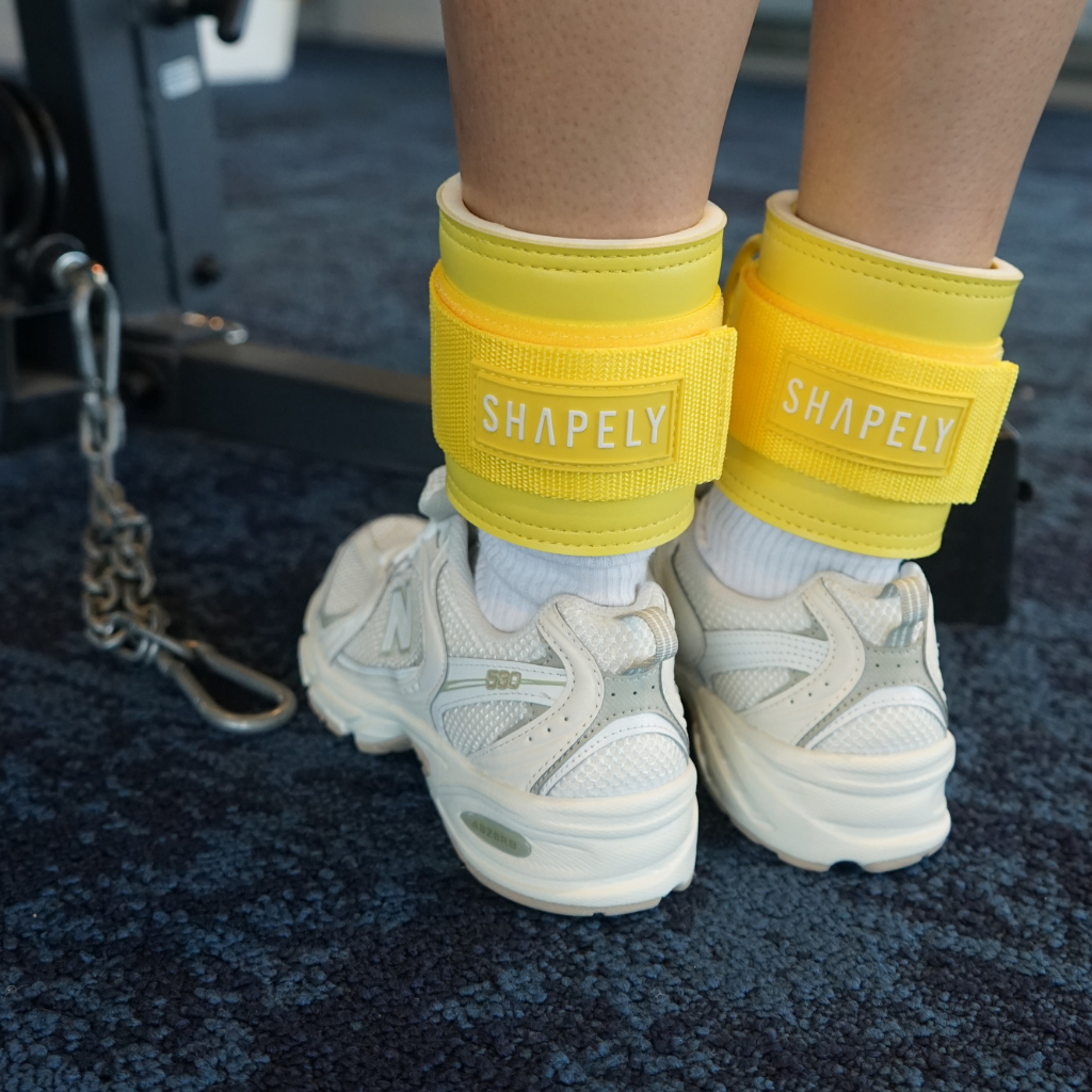 Shapely Yellow Ankle Straps