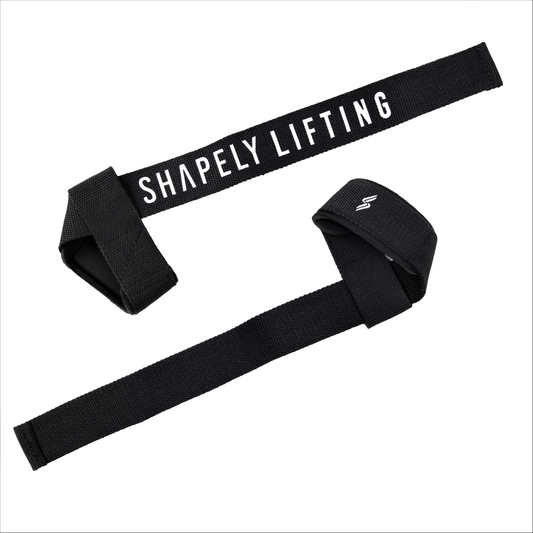 Black Shapely Lifting Wrist Straps with Silicone Grip